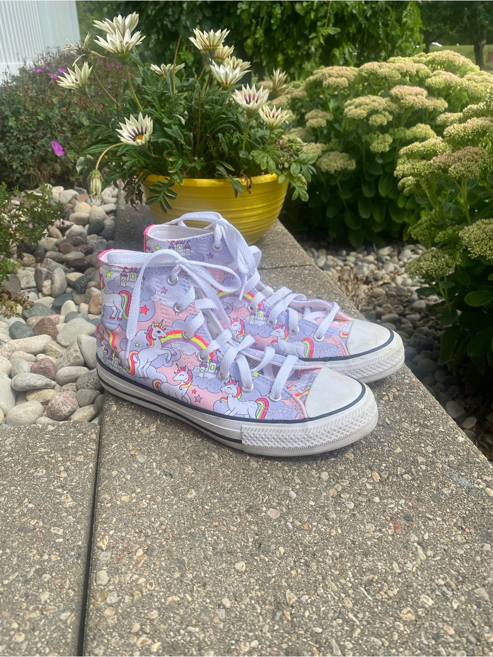 Converse Kids Pink Rainbow Unicorn High-Top Sneakers